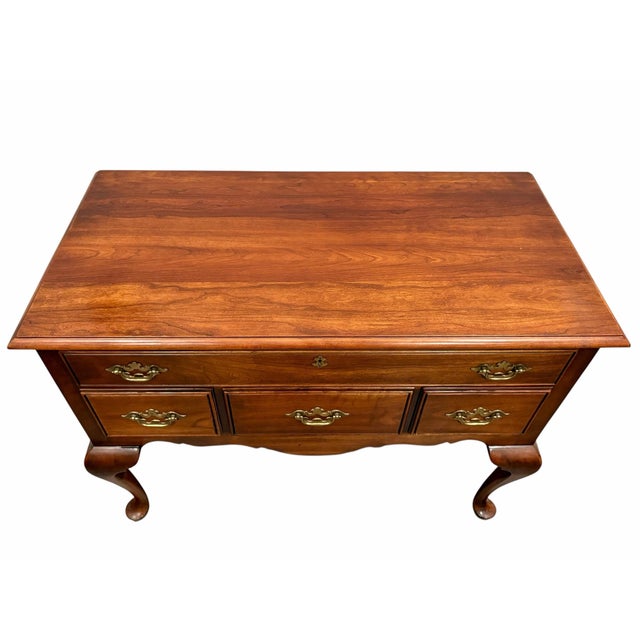 Statton Queen Anne Style Cherry Lowboy High Quality American Made Solid Cherry Wood Lowboy with Four Dovetailed Drawers...