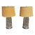 Mid-Century Pair of Nautical Inspired Table Lamps With Linen/Jute Shades and Details For Sale