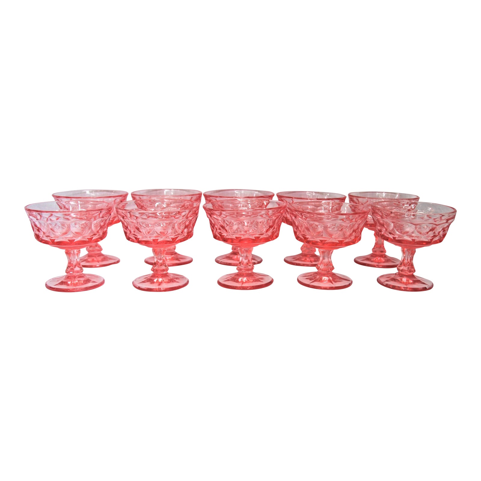 Pink Depression Glass Dessert Glasses Set of 10 Chairish