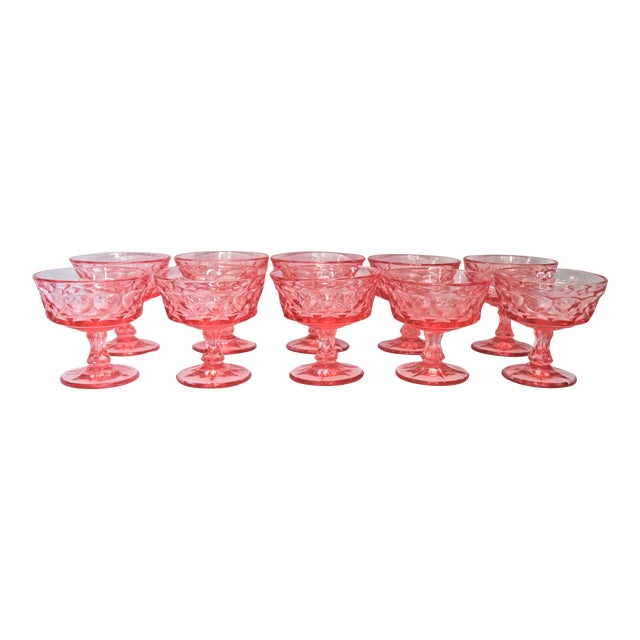 Pink Depression Glass Dessert Glasses Set of 10 Chairish