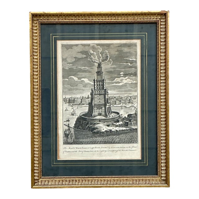 Antique Architectural Engraving in Gilt Frame For Sale
