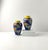 1960s Japanese Chinoiserie Style Blue and Yellow Porcelain Bud Vases, 1960s, Set of 2 For Sale - Image 5 of 8