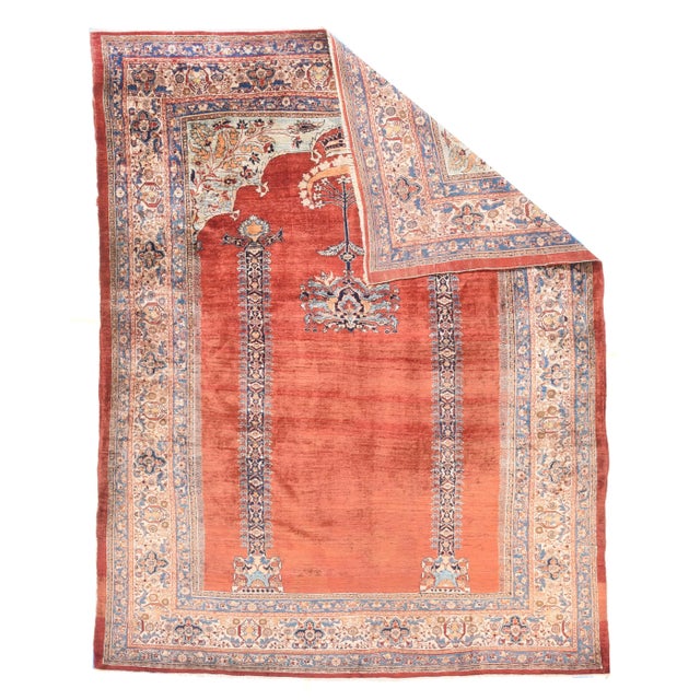 Persian Antique Rust Heriz Persian Area Rug For Sale - Image 3 of 4