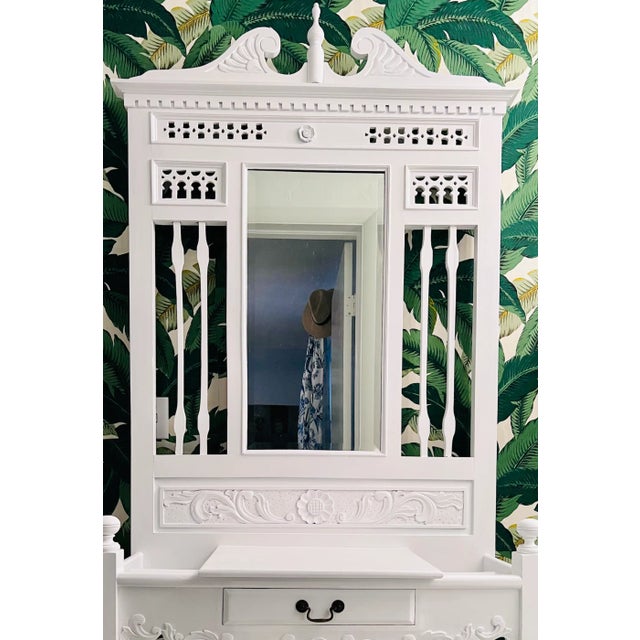 Hollywood Regency Early 20th Century White Hall Tree For Sale - Image 3 of 6