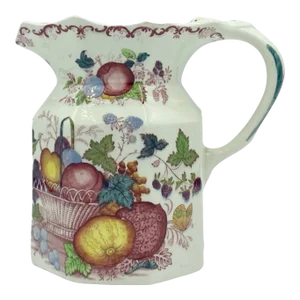 Late 19th Century Antique Mason's Patent Ironstone Pitcher Jug Fruit Basket China England