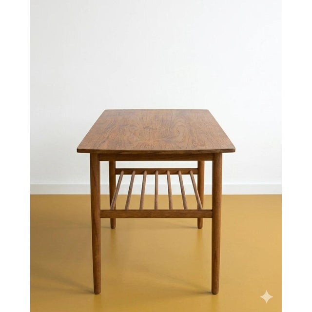 Mid-Century Modern Danish Teak Coffee Table with Slatted Top, 1950s For Sale - Image 3 of 5