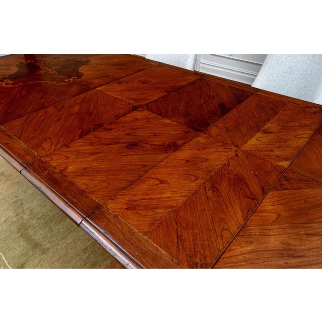 Mid 20th Century Vintage Spanish Continental Style Inlaid Extension Dining Table For Sale - Image 5 of 18