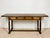 Versatile Spanish drop-leaf console table, featuring a beautifully carved apron with geometric motifs and turned legs...