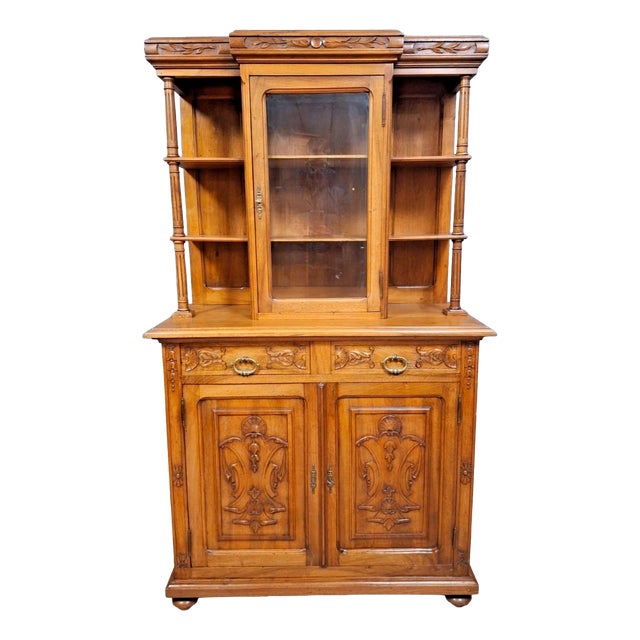 Antique 19th Century Renaissance Walnut Two-Part Buffet For Sale