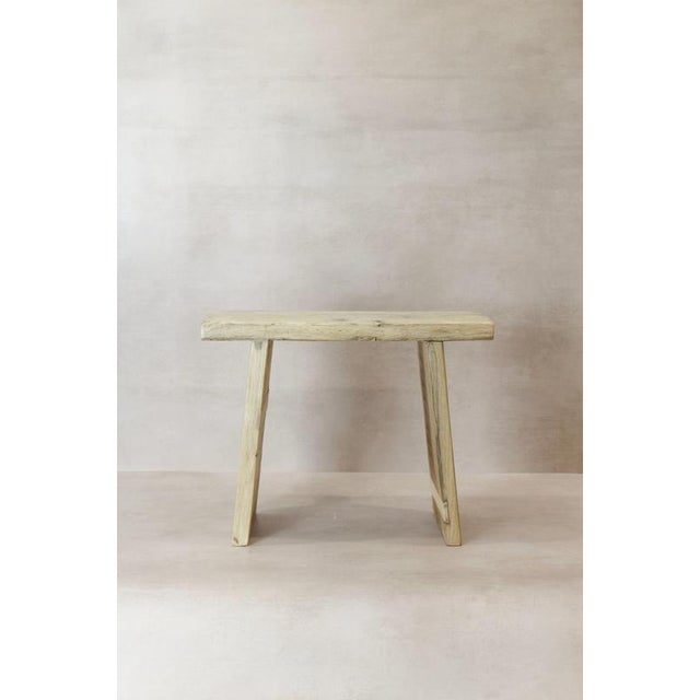 Rustic Vintage Rustic Square Elm Stool For Sale - Image 3 of 7