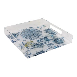 Williamsburg for Port 68 Braganza Blue Lucite Tray For Sale