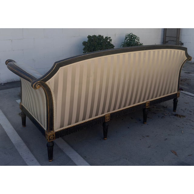 Dennis and Leen Ebonized and Giltwood Settee For Sale - Image 9 of 11