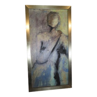Large4 Late 20th Century Acrylic Impressionist Mix Media Painting of a Male Figure Signed and Numbered by Victor Klauss For Sale