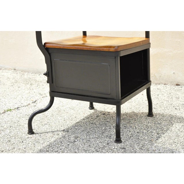 Antique American Industrial Iron and Maple Childs School Writing Desk For Sale - Image 11 of 12