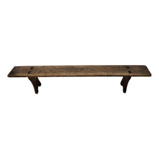 Antique Rustic Italian Wooden Bench, 1890s For Sale
