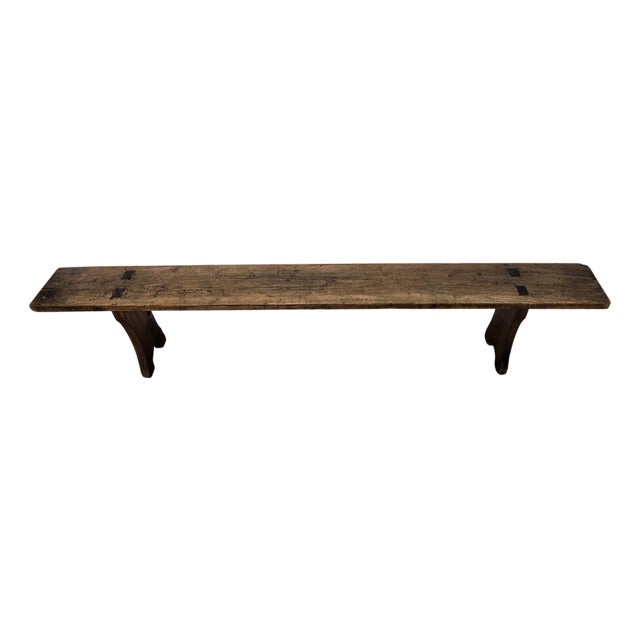 Antique Rustic Italian Wooden Bench, 1890s For Sale