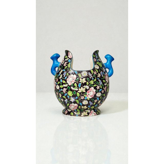 Gueulard Vase in Enameled Ceramic from Gien, 1890s For Sale - Image 3 of 7