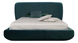 Teal Jacquard Wool & Velvet Bed by Daniel Nikolovski & Danu Chirinciuc for KABINET, 2019