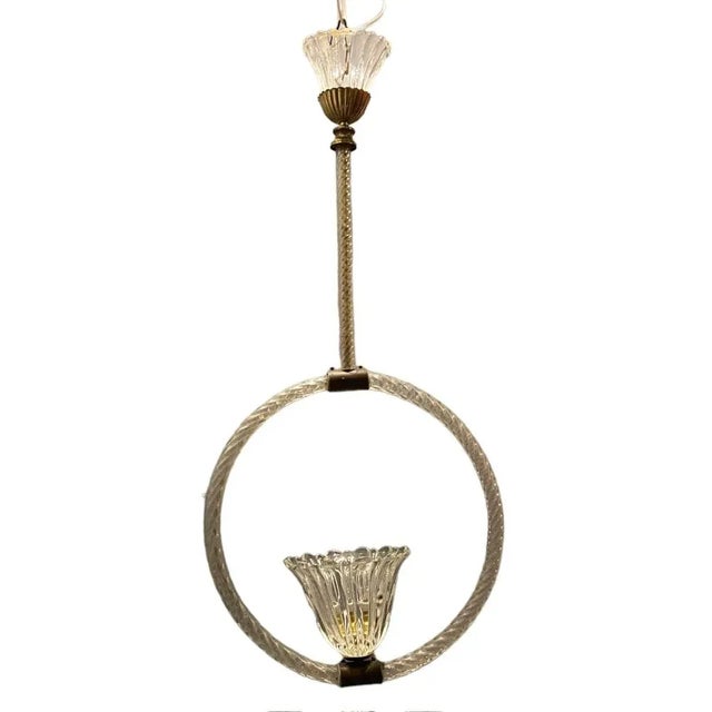 Murano Glass Pendant Light by Ercole Barovier, 1940s For Sale - Image 11 of 11