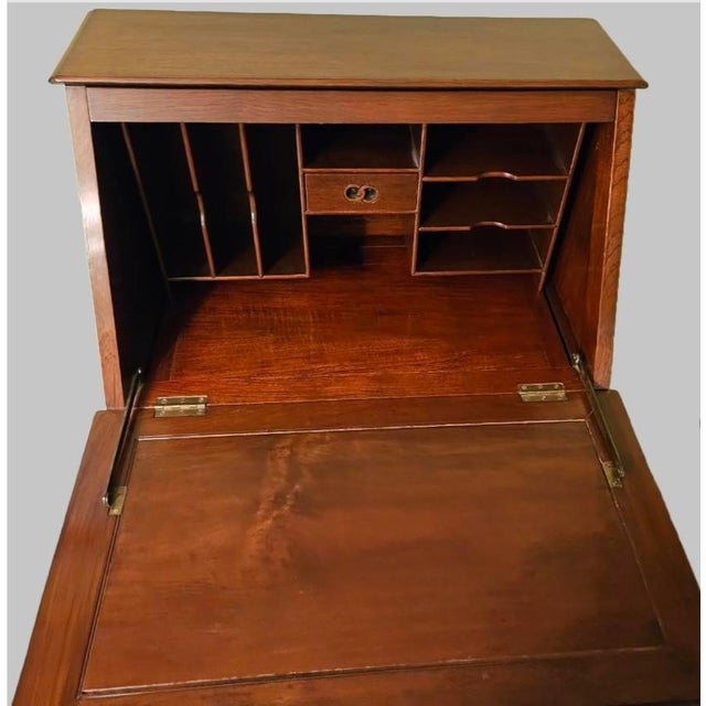 Auburn Vintage 1960s Chinese Queen Anne Rosewood Drop Front Secretary Desk W Stool For Sale - Image 8 of 13