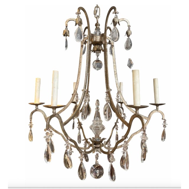 Dennis and Leen Formations French Crystal Primitive Chandelier For Sale