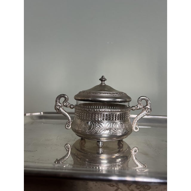 Art Nouveau Silver-Plated Sugar Bowl with Lid by G.Galbiati, Italy, 1890s, in Very Good conditions. Designed 1890 to 1919