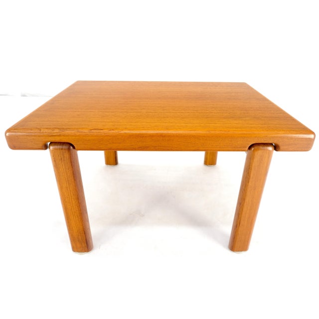 Danish Mid Century Modern Solid Teak Legs Compact Rectangle Coffee Table For Sale - Image 6 of 10