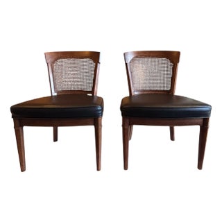Vintage Henredon Neoclassical Caned Back Side Chairs, a Pair For Sale