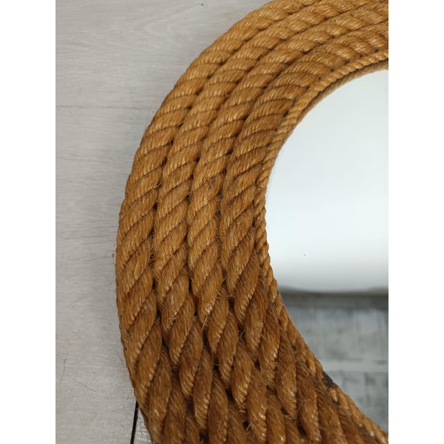 Vintage Rope Mirror by Adrien Audoux & Frida Minet, 1950s For Sale - Image 9 of 13