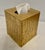 Tissue Box Holder in Faux Bamboo and Faux caning with Gilt Finish in the Hollywood Regency Style. Good overall condition....