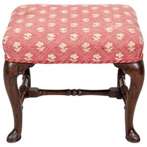 Antique Queen Anne Style Walnut Stool