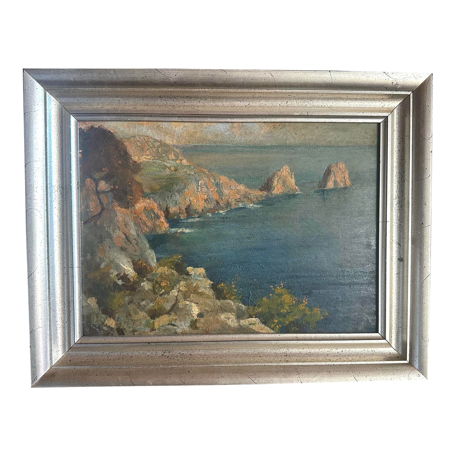Henry Asbury Rand Impressionist Oil on Board Seascape Painting | Chairish