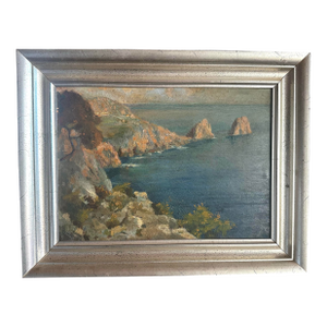 Henry Asbury Rand Impressionist Oil on Board Seascape Painting
