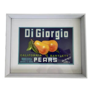 1950s Framed California Bartlett Pear by DiGiorgio Fruit Crate Label