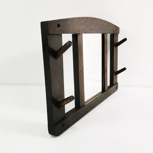 Art Deco Wall Hanger with Mirror, Denmark, 1930s For Sale - Image 4 of 12