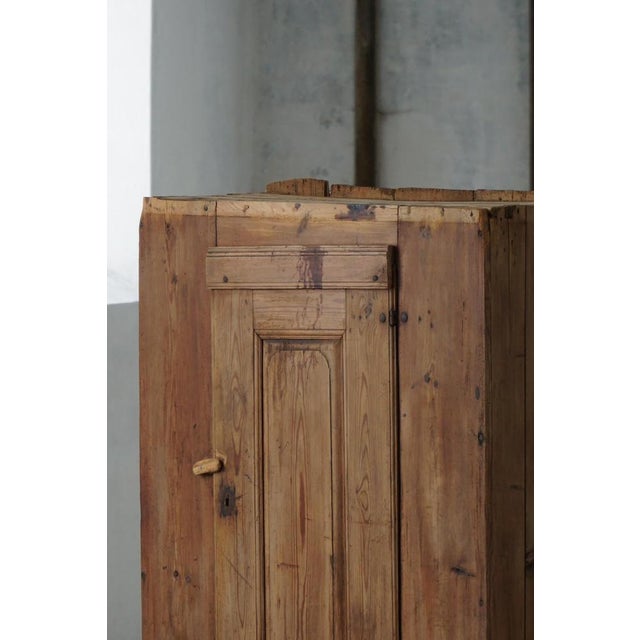 Antique Swedish Primitive Patinated Folk Art Cabinet in Pine, 1700s For Sale - Image 4 of 18
