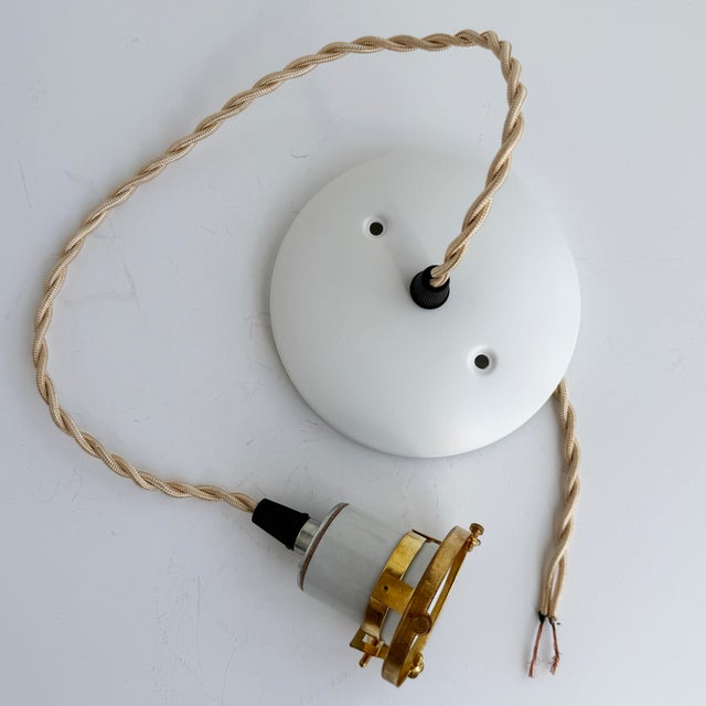 White French White Opaline Glass “Frill” Pendant Light, 1930s For Sale - Image 8 of 8