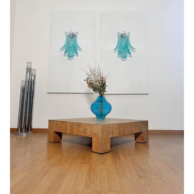 Mid-Century Modern Vintage Turquoise Murano Glass Felci Wall Sconces, 1990s, Set of 2 For Sale - Image 3 of 18