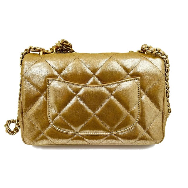 Chanel Chanel Gold Shimmer Crystal CC Handle Crossbody 2 Way Bag For Sale - Image 4 of 7