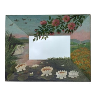 Early 1900s Hand Painted Mirror For Sale