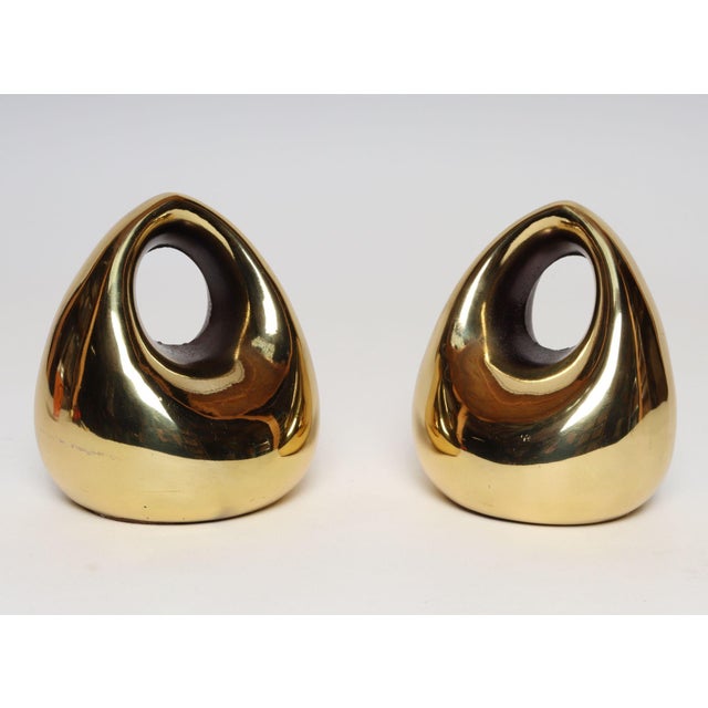 Vintage Brass Finish "Orb" Bookends by Ben Seibel for Jenfred Ware For Sale In New York - Image 6 of 18