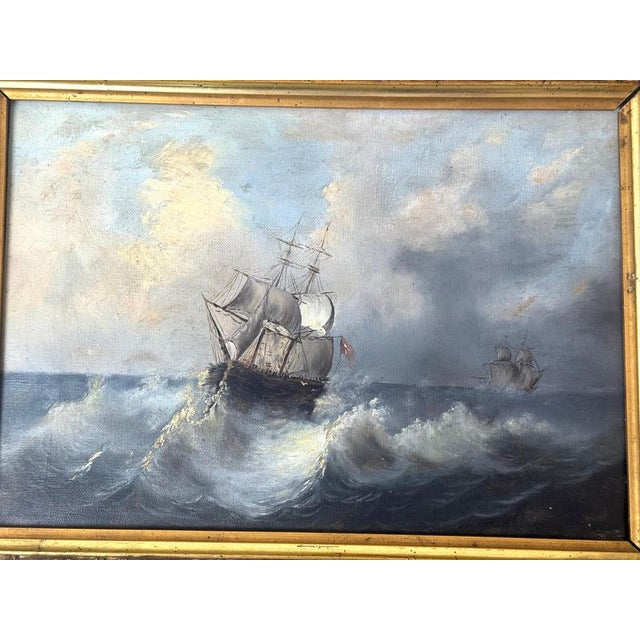 After Thomas Luny, English Marine Scene, 1880s, Painting on Canvas, Framed For Sale - Image 12 of 14