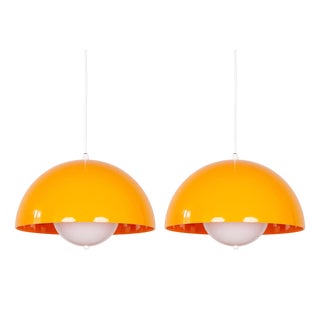 Space Age Danish Lamps, 1970s, Set of 2 For Sale