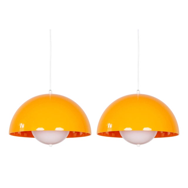 Space Age Danish Lamps, 1970s, Set of 2 For Sale