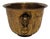 Vintage Hammered Brass Cachepot Jardiniere With Lion Head Ring Pulls For Sale