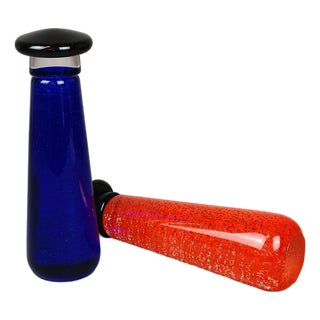 Glass Sculptures by Ulf Johansson for Sjöhyttan, 1980s, Set of 2 For Sale