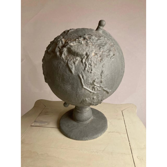 Mid 20th Century Mid 20th Century Serge Roche Style Plaster Globe of the Earth For Sale - Image 5 of 13