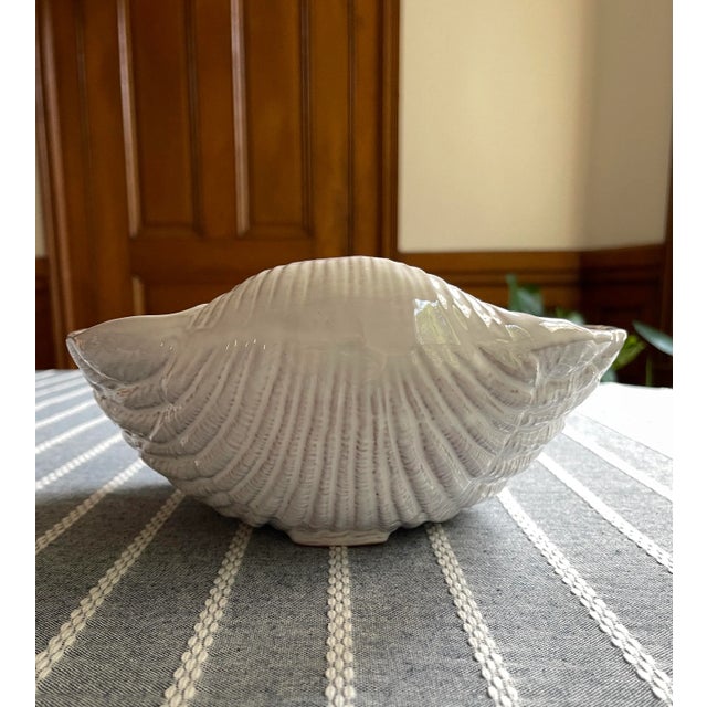 Ceramic Portugese Terra Cotta Glazed Shell Bowl For Sale - Image 7 of 8