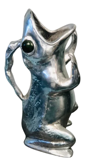 Mid 20th Century Arthur Court Arthur Court Frog Pitcher in Cast Aluminum