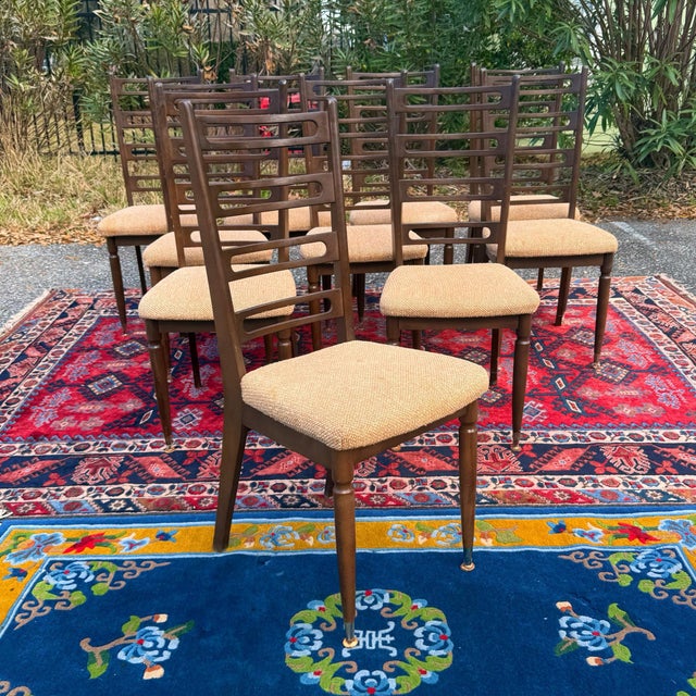 1960s Danish Modern Walnut Ladder Back Dining Chairs - A Set of 10 For Sale In Charleston - Image 6 of 12